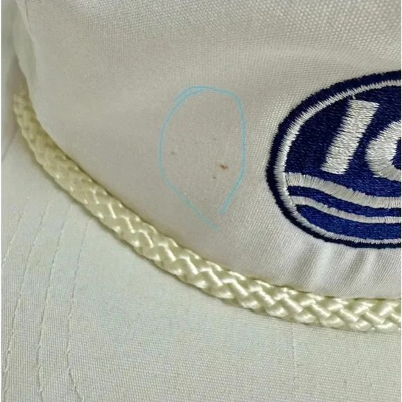 Vintage ICI White Rope Hat Cap Snap Back Trucker Hat Sportcap - Picture 4 of 12